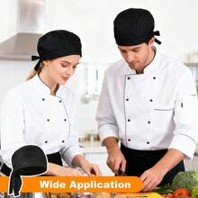 3 Pack Tie Back Chef Hats, Adjustable Chefs Hats Adults Chefs Bandana Skull Cap Breathable Cooking Hat Men Women - View 6