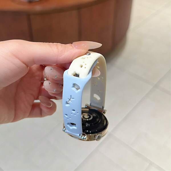 Dây đeo đồng hồ 18mm, 20mm, 22mm, Dây đeo đồng hồ silicon dễ thương, sáng tạo mới, Tương thích với Samsung Galaxy/ Đồng hồ thông minh, Mềm mại & Thoải mái, Chống nước & Mồ hôi, Thích hợp nhất cho đeo hàng ngày và thể thao, Phong cách Dopamine đáng yêu