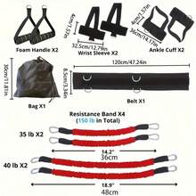 Set de 12 piezas de entrenamiento de boxeo con resistencia. Boxeo con resistencia - Set de boxeo con resistencia de alta resistencia, adecuado para entrenamiento de boxeo, taekwondo en casa, equipo de entrenamiento de fuerza de boxeo, ejercicios de piernas y brazos, entrenamiento de Body completo, sin batería requerida - Multicolor - Ver 4