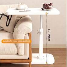 1pc Adjustable Side Table, Living Room Sofa Small Table, Mobile Coffee Table, Bedroom Bedside Table, Minimalist Portable Multifunctional Side Table, Adjustable Computer Desk, Adjustable Coffee Table - Multicolor - View 9