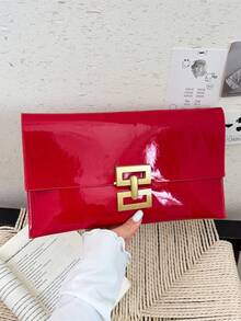 Casual Clutch Bag, New Design Niche Fashion Minimalist Envelope Bag For Women - Red - View 9