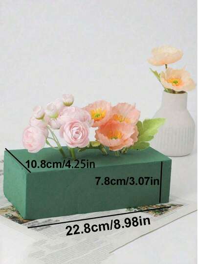 1/2/5 件装 8.98*4.25*3.07 英寸干花泥花束包装材料吸水海绵泡沫插花保湿底座花泥块，情人节礼物