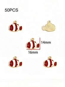 10件/20件/50件/100件 随机混色小丑鱼海洋手链项链耳环锌合金吊坠饰品DIY配件 - 小丑魚 - 查看 28