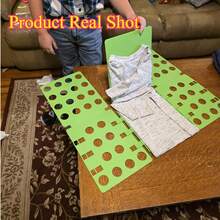 1 Pack Durable PP Clothes Folding Board, Silicone Clips, No Wrinkles, Saves 50% Drawer Space For Shirts, Sweaters, Pants & Towels - Multicolor - View 4