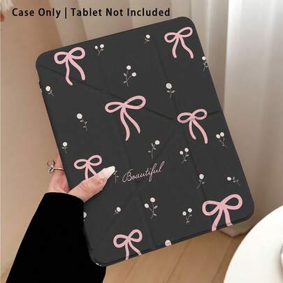 Ốp bảo vệ máy tính bảng bằng acrylic trong suốt có chân đế, trang trí họa tiết nơ và hoa nhỏ, tương thích với Samsung A9/A9+/S9/S9FE/A11/A11+/S11/S10 FE/S10 FE+/S10 Lite, A16 2025, Air 11/13, M3 2025, Mini 7 A17, Pro 2024, Air 11/13, M2 2024, Pro 11/13, M4 2024, Pro 12.9, 7/8/9 Gen, 10.2, 10 Gen, 10.9, Air 4/5/6/7/8, 10.9, Pro 11, 4/5/6 Gen, Mini 6, Se 11, Honor, Matepad Se 11.