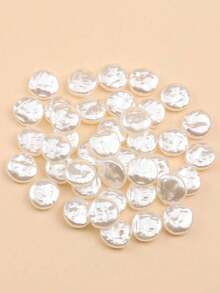 35颗/套 巴洛克风格不对称仿珍珠珠子 DIY手机壳及手链、耳环等首饰制作材料 - 白色 - 查看 5