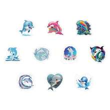 500 pièces Rouleau d'autocollants de baleines mignonnes, autocollants doux kawaii convenant pour les bouteilles d'eau, les ordinateurs portables, les journaux, les artisanats DIY - 1 Set - Voir 9
