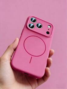 1 ốp lưng điện thoại silicon lỏng mờ tối giản có nam châm, tương thích với iPhone 17 AIR 16 15 14 13 12 Pro Max Plus, hỗ trợ sạc không dây. - Hoa hồng đỏ - Xem 4