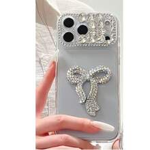 新款大窗口系列精准打孔手工蝴蝶结丝带糖果壳,适用于 17 Pro Max/16 Pro Max - 銀色 - 查看 2