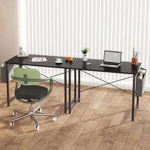 Computer Desk 31 Inch Home Office Desks For Small Spaces, Gaming Writing Study Work Table With Storage Bag For Bedroom, Black - A - View 6