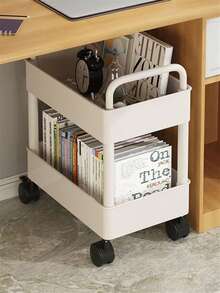 New Double-Layer Plastic Storage Cart With Wheels - Space Saving Design For Office, Kitchen, Bathroom, Bedroom, Freestanding, Suitable For All Seasons And 17 Holidays - Multicolor - View 5