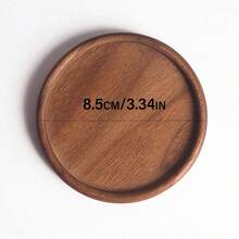 Black Walnut Wood Coaster, Natural Solid Wood, Round Smooth, Durable And Heat-Resistant, Suitable For Tea, Coffee And Multipurpose Home Use - Multicolor - View 6