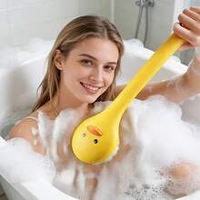 1pc Long Handle Silicone Bath Brush - Soft Bristles For Exfoliating & Massaging Back, Suitable For All Skin Tones, Durable & Easy To Clean Household Bathing Tool, Convenient Design, Hygienic Material, Essential For Home SPA - A - View 8