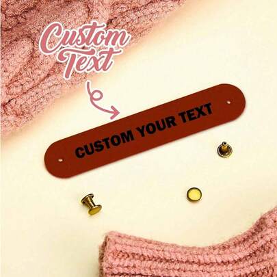 Customized Woven Leather Tags - A Set Of Personalized Faux Leather Tags With Rivets, Customizable With Name And Heart/Floral Patterns, Available In Multiple Colors, Suitable For Weaving, Handmade Or Crochet Projects, Can Be Used For Knitted Hats, Mother's Day Gifts, Father's Day Gifts, Friend Gifts, Handicrafts, Decorative Hanging Tags, Rivet-Fixed Labels, Handmade Accessories, Creative Essentials.