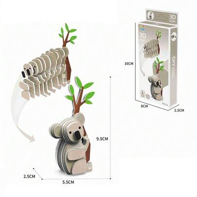 Bộ xếp hình 3D động vật hoạt hình cho trẻ em, đồ chơi lắp ráp DIY sáng tạo rèn luyện đôi tay, hoạt động trong nhà vui nhộn, quà tặng Giáng Sinh ngày lễ sinh nhật cho bé trai và bé gái