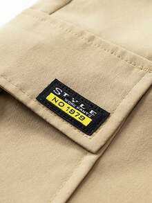 1pc Men's Outdoor Casual Sports Shorts, Cargo Style Washed Multi-Pocket Straight Leg Bermuda Shorts, Summer - Khaki - View 8