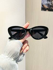 1 PC Women's Vintage Cat Eye Fashion Glasses Solid Color Polycarbonate Frame Tea And Gray Lenses Wear Without Pressure Suitable For Outdoor Commute With Glasses Box - Multicolor - View 7