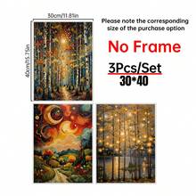 Bộ 3 tranh canvas phong cách Klimt hình trăng sao, tranh bầu trời đêm vàng, bộ 3 tranh bầu trời sao mộng mơ, tranh trang trí thanh lịch cho phòng khách. - Nhiều màu - Xem 14