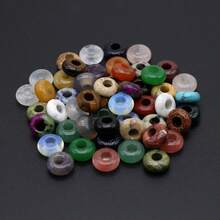 20 hạt đá bán quý tự nhiên, lỗ lớn, hình bàn tính, thời trang, làm từ đá Opal, Amethyst, Unakite, Rose Quartz, thích hợp làm vòng cổ và vòng tay. - 20 màu sắc khác nhau - Xem 9
