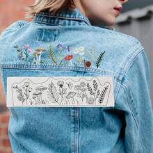 LAMYA Giấy ổn định thêu tan trong nước, dán và khâu, có in sẵn họa tiết hoa lá để làm đồ thủ công DIY. - A18-2 - Xem 8