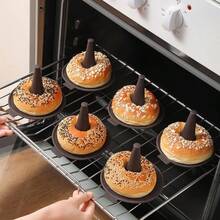 1/3/6PCS Cetakan Kue Bagel Silikon, Alat Pembuat Donat Silikon, Cetakan Pembentuk Bagel untuk Oven Rumah, Desain Jaring Bernapas. Bentuk Pilar Kerucut, Mudah Membentuk Adonan, Pengoperasian Sederhana, Anti Lengket, Dapat Digunakan di Oven dan Pengukus. Dengan Pegangan Samping untuk Penanganan Mudah, Penyimpanan yang Dapat Ditumpuk untuk Menghemat Ruang Dapur - View 5
