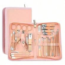 30 Pieces Christmas Gift Professional Nail Clipper Set - High Quality Dead Cuticle Scissors, Complete 30 Pieces Nail Clipper Set, Suitable For Manicure, Pedicure And Nail Maintenance, Christmas Surprise Gift, Thanksgiving Gift, Thanksgiving Surprise Gift, New Year Gift, Halloween Gift, Valentine's Day Gift,Mother's Day,Mom,Mother's Day Gift,Flower,Jewelry,Mother's Day Decorations,Mother's Day Party Supplies,Women,Pink,Gift Set - 粉色 - 查看 9