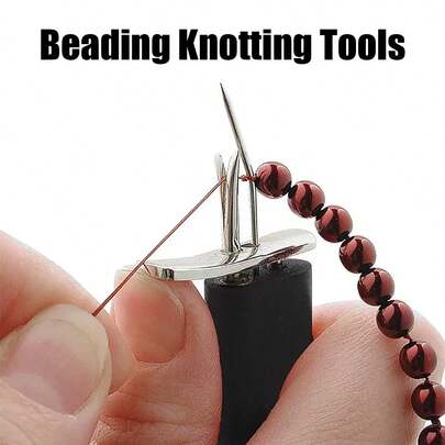 1件装 DIY 首饰制作工具 - 串珠线结器，适用于手链和丝线工艺，塑料材质