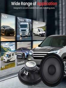 YAIUZGOO 1个汽车改装音响喇叭，6英寸，100W，两分频全频，汽车音响扬声器，重低音超薄改装扬声器 - B - 查看 2