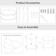 1 Bộ Bàn Phụ Bằng Acrylic Trong Suốt, Bàn Trà Tròn Có Thể Tháo Rời, Thích Hợp Cho Phòng Khách, Phòng Ngủ, Phòng Tắm, Hành Lang. - Trong suốt - Xem 4