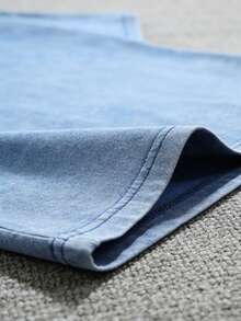 Mens Creative T-Shirt And Shorts Set American Vintage Full Print Street Wear Essential T-Shirt Set Men Graphic T-Shirt And Shorts Set With Dragon And Von Dutchs Logo Print Washed Look For Casual Outfits And Urban Style - 藍色和黑色 - 查看 4