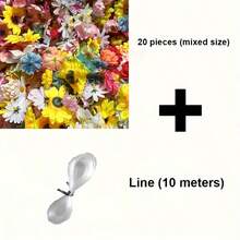 Cortina de flores artificiales estilo bohemio - Decoración floral colgante vibrante, pétalos caídos de color aleatorio, escena de cascada, adecuada para decoración primaveral al aire libre, sin batería - 20Pcs - Ver 6
