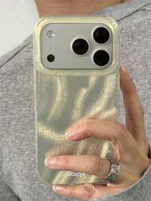 1 Ốp lưng điện thoại IMD bóng bẩy, lấp lánh, họa tiết gợn sóng nước không đều, tương thích với iPhone 17 Pro Max 17 Pro 16Promax 15Pro Max 14 Pro Max 13Promax 16 15 14 Plus 13 12 Pro 11. Màu vàng bóng bẩy, mềm mại, phong cách Y2K, quà tặng cho nữ. - Màu vàng - Xem 6