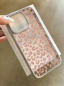 1个电镀奢华金属银色高透明粉色豹纹手机壳，适用于 17 Pro Max/16 Pro Max/15 Pro Max/17 Pro/17/16/15/14/13/12/11保护套 - 彩色 - 查看 2