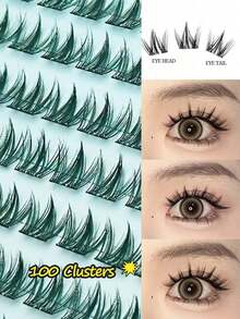 100簇免胶假睫毛，C型卷翘自粘睫毛嫁接，无需胶水，打造日常及特殊场合的自然妆效，新手友好型DIY睫毛 - C - 查看 3