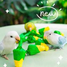 Corn Husk Parrot Chew Toy, Cute Corn Shaped Bird Beak Grinding Toy, Relieve Boredom, Suitable For Small Birds And Parrots - View 2