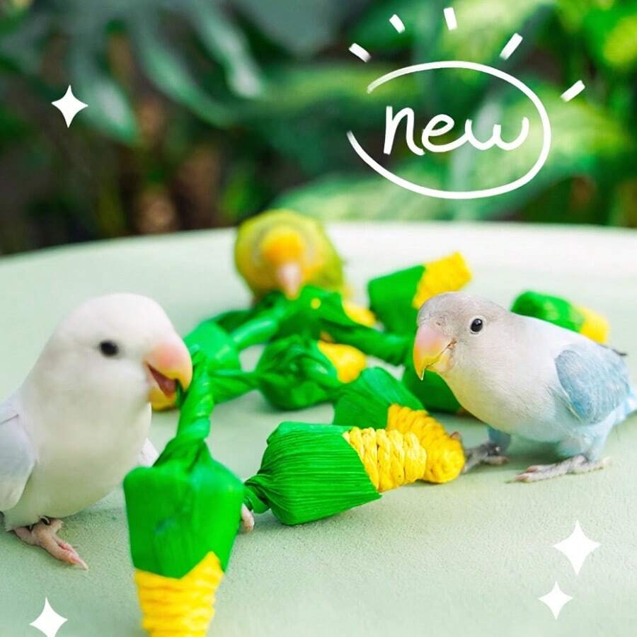 Corn Husk Parrot Chew Toy, Cute Corn Shaped Bird Beak Grinding Toy, Relieve Boredom, Suitable For Small Birds And Parrots