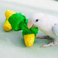 Corn Husk Parrot Chew Toy, Cute Corn Shaped Bird Beak Grinding Toy, Relieve Boredom, Suitable For Small Birds And Parrots - View 5