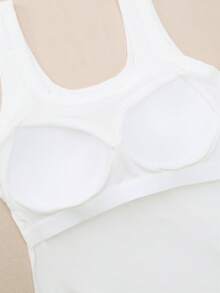 Bộ 2 áo hai dây không đường may mới, có đệm ngực tích hợp, áo tank top ôm sát đa năng, áo hai dây có đệm ngực gân cho nữ, phù hợp mọi mùa. - Nhiều màu - Xem 4