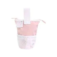 Túi đựng bút chì màu hồng hình trái tim dành cho học sinh, dung tích lớn, kiểu dáng dọc, có dây rút. - Kiểu 1 - Xem 12