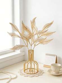 3PCS Artificial Golden Twigs, Plastic Fake Twigs, Home Decoration Plant Branches Used For Family Wedding Table Center Holiday Decoration, Wedding Decoration - Gold - View 2