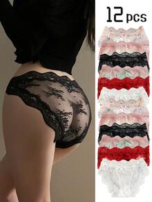 6-Pack Of Women's New Soft And Skin-Friendly Bikinis Low-Waist 100 Cotton Crotch Briefs For Night Dress | Seamless|Comfortable |Soft Lace Briefs  | Minimalist Romantic Solid Color S | Lingerie For Women>Roleplay | Elastic And Comfortable Underpants | Close-Fitting Underwear And Pajamas | Suitable For Daily Wear | Birthday Gifts |Suitable For Weddings |Confessions |Anniversaries And Daily Wear Outfit Women  | Size Up - 彩色 - 查看 2