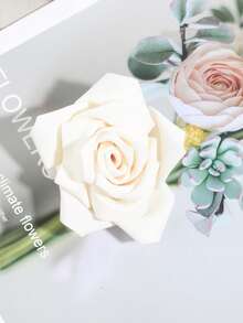 1pc Men's Fashion Solid Mint Green Rose Boutonniere, Suitable For Wedding, Banquet, Party - Multicolor - View 9