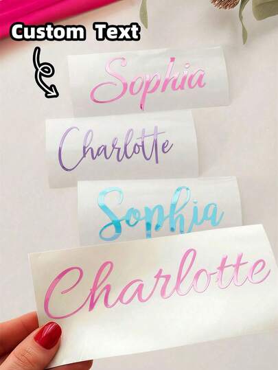 1-8pcs Customizable Name Labels/Stickers, Personalized Stickers, Name Tags, Date Stickers, DIY Gifts, Handwritten Fonts, Wedding Stickers, Gift Stickers. Customizable Holographic Name Stickers, Suitable For Water Bottles, Holiday Calendars, Etc.