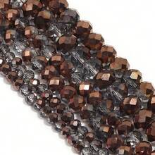 1pc Faceted Abacus Bead Crystal Flat Bead Multi-Color Loose Beads, Fashionable Colorful Cute Electroplated Versatile Craft DIY Beads For Bracelets, Necklaces, Jewelry Making, Phone Straps, Keychains - Transparent Semi-electroplated Brown - View 5