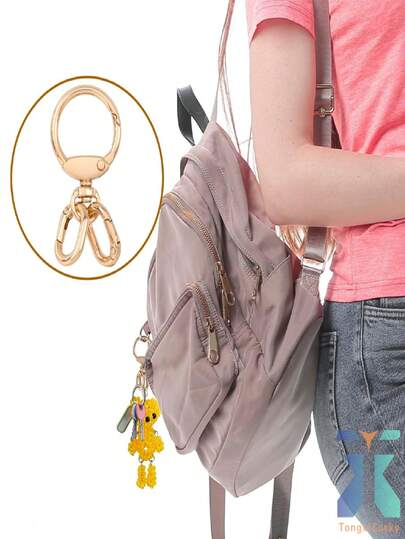 Multi-Functional Three-Way Metal Spring Buckle Clip, Wear-Resistant Alloy Keychain Accessory, 360° Rotating Lobster Claw Hook, Fashionable Adjustable Bag Strap Buckle. The Ultimate DIY And Bag Charm Accessory Set, Suitable For Creative Crafts, Bag