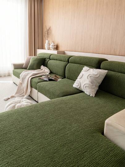 1 Pieza de Funda Elástica para Sofá, Funda Antideslizante Todo Incluido para Asiento de Sofá, Funda de Cojín de Sofá Universal de Felpa para Todas las Estaciones, Funda de Sofá de Tela Gruesa, Toalla de Tela Lavable a Máquina, a Prueba de Polvo, Resistente a la Suciedad, Decoración del Hogar, Funda Protectora Amigable con Mascotas, Decoración de Habitación Fresca y Clara, Funda de Sofá Ajustable en Esquina, Adecuada para Dormitorio, Oficina, Sala de Estar Combinada, Funda para Sofá en Forma de L de 1, 2, 3 y 4 Plazas