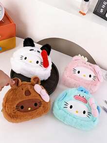 SANRIO 角色扮演毛绒铅笔盒 - 可爱卡通毛绒文具包，适合女孩 - 毛絨款 - 查看 2