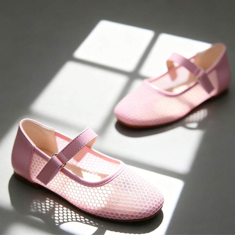 Giày bệt Mary Jane bằng lưới, thích hợp để mang hàng ngày. - Hồng - Xem 1