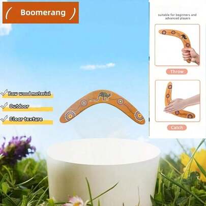 1pc Wooden Flying Disc Toy Outdoor Use