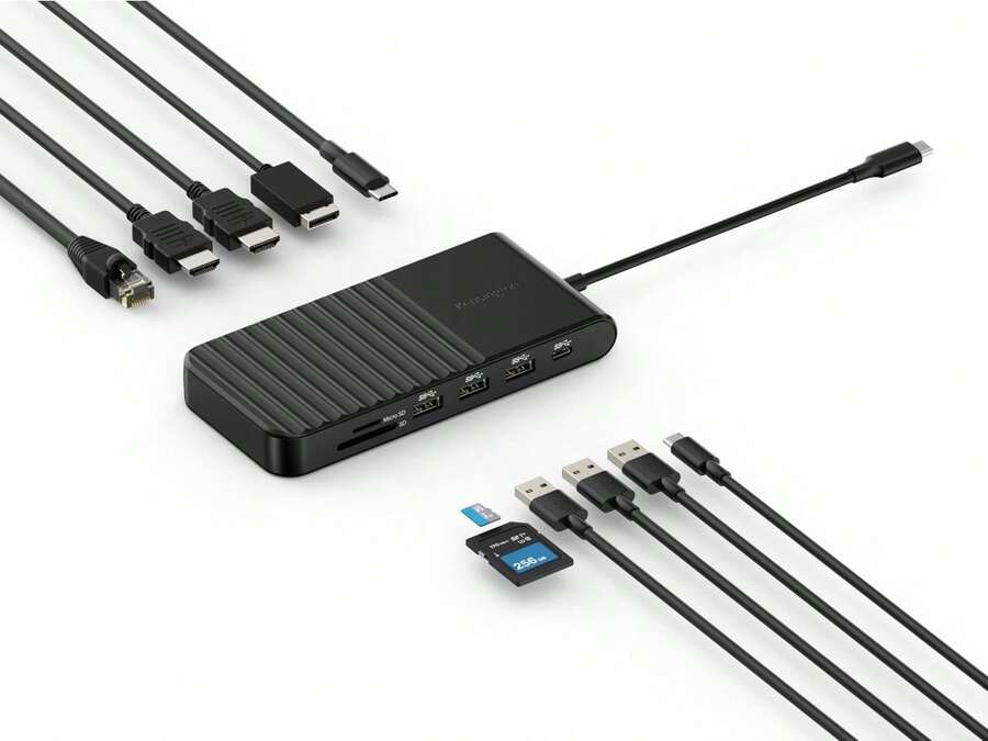 Kensington UH1510P USB C Hub 11-In-1 Triple Display With 2 HDMI 1 DP++, 85W Power Charging, Ethernet, SD/MicroSD Card Slots, 3xUSB-A, 2xUSB-C, USB C Dongle For Dell/HP/Lenovo/ThinkPad (K34040WW) - View 1